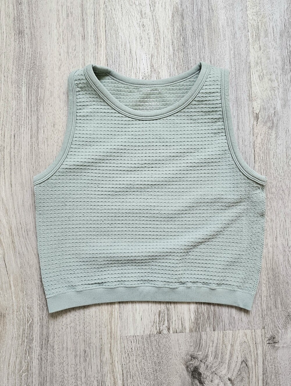 Lane 201 Waffle Texture Crop Stretch Tank Top